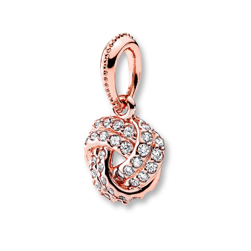Main Image 1 of PANDORA Rose Necklace Charm Sparkling Love Knot - No Returns or Exchanges