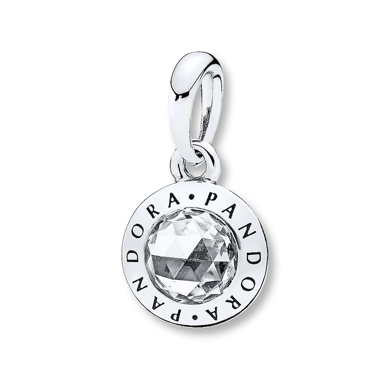 PANDORA Necklace Charm Radiant PANDORA Logo Sterling Silver - No Returns or Exchanges