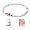 Thumbnail Image 0 of PANDORA Rose Holiday Sparkling Surprise Bangle Gift Set