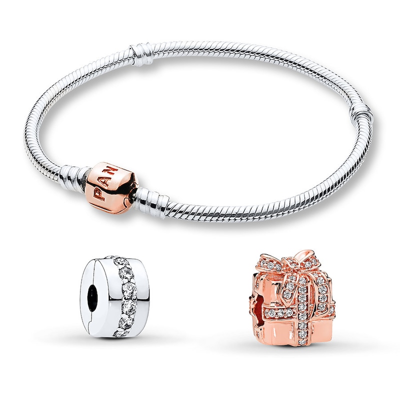 Main Image 1 of PANDORA Rose Holiday Sparkling Surprise Bangle Gift Set