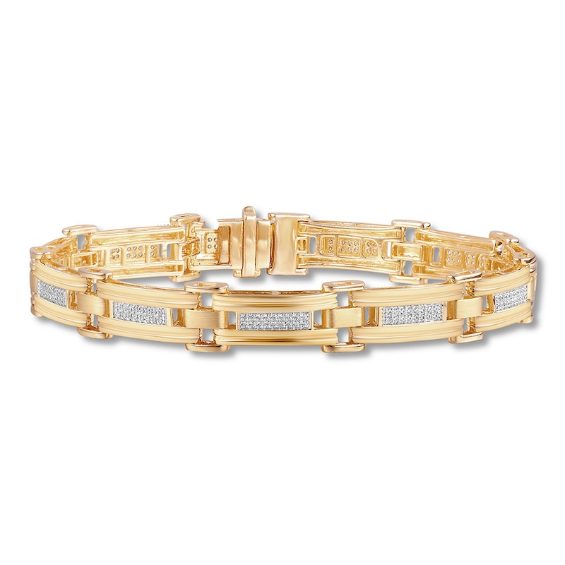 Main Image 1 of Men's Diamond Bracelet 3/4 carat tw 10K Yellow Gold