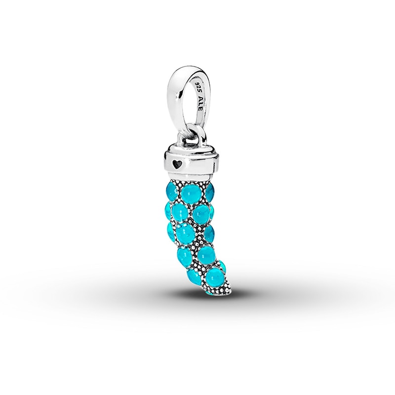 PANDORA Necklace Charm Turquoise Italian Horn Sterling Silver - No Returns or Exchanges