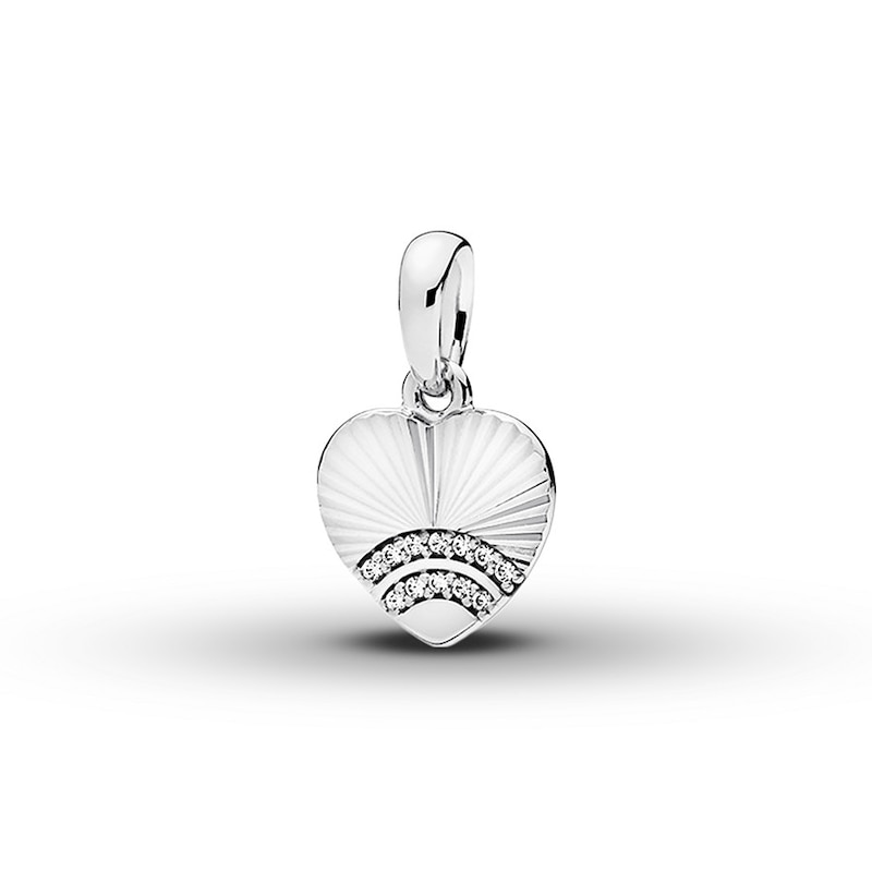 PANDORA Necklace Charm Fan of Love Sterling Silver - No Returns or Exchanges