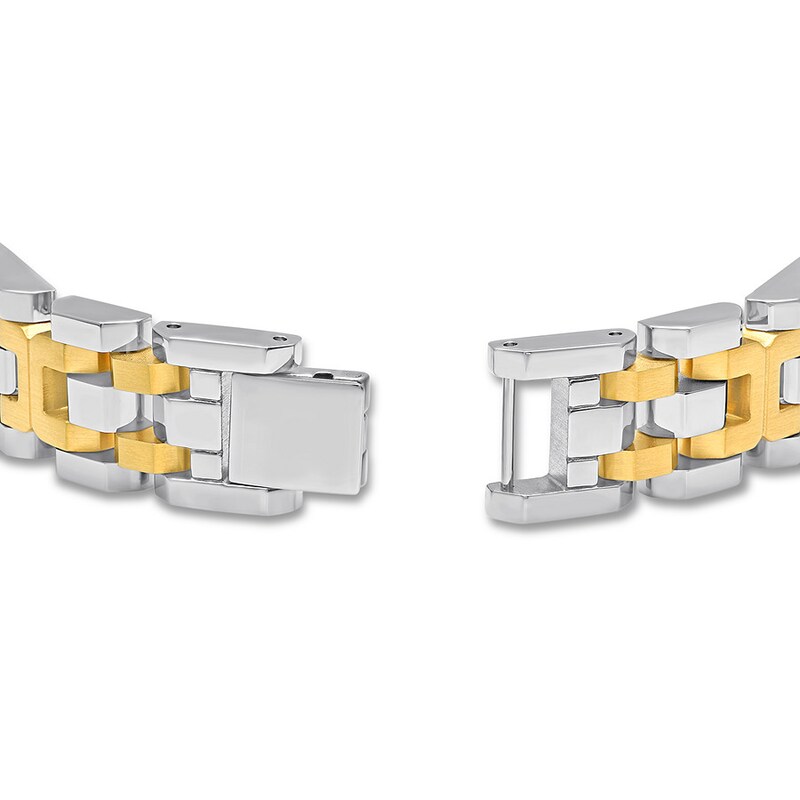 Main Image 3 of Men's Link Bracelet 1/2 ct tw Diamonds Stainless Steel 8.25"