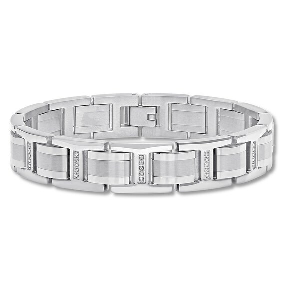 Men's Link Bracelet 1/4 ct tw Diamonds Stainless Steel Jared