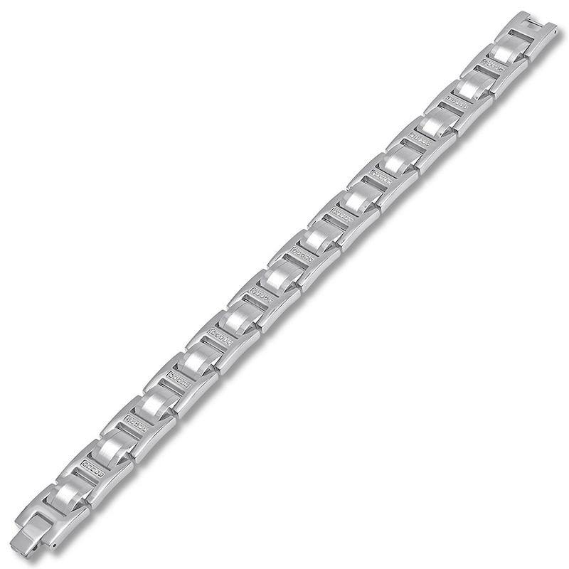 Men's Link Bracelet 1/4 ct tw Diamonds Stainless Steel