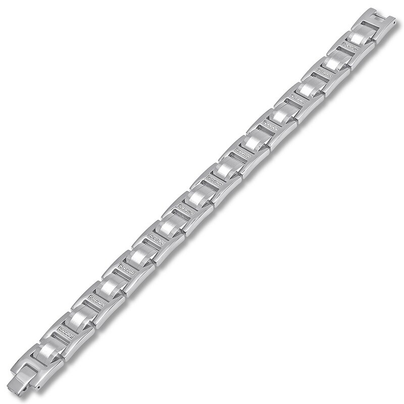 Main Image 2 of Men's Link Bracelet 1/4 ct tw Diamonds Stainless Steel