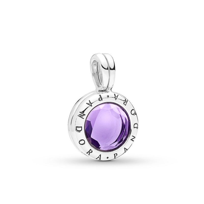 Main Image 1 of PANDORA Floating Locket Dangle Synthetic Amethyst St Silver