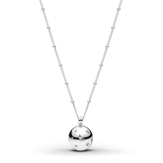 Pandora 23 6 Necklace Moon And Stars Sterling Silver No Returns Or Exchanges Jared