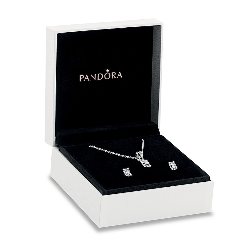 PANDORA 17.7" Necklace Gift Set Luminous Ice Sterling Silver