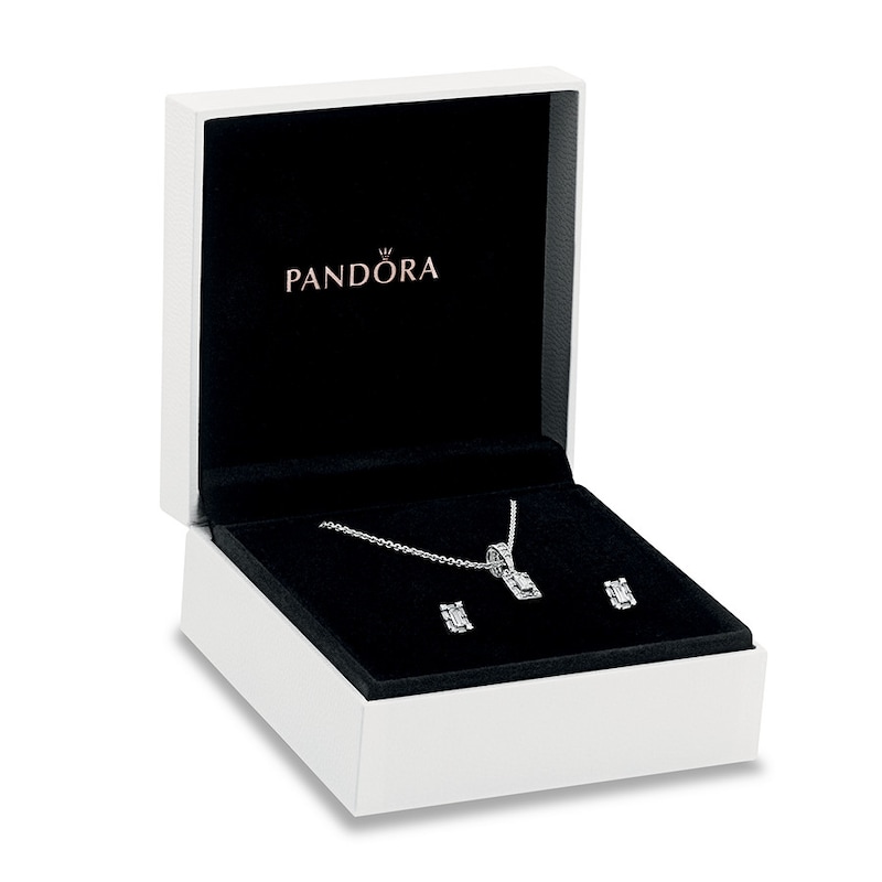 Main Image 1 of PANDORA 17.7" Necklace Gift Set Luminous Ice Sterling Silver