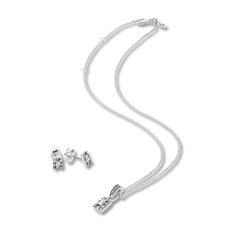 PANDORA 17.7" Necklace Gift Set Luminous Ice Sterling Silver