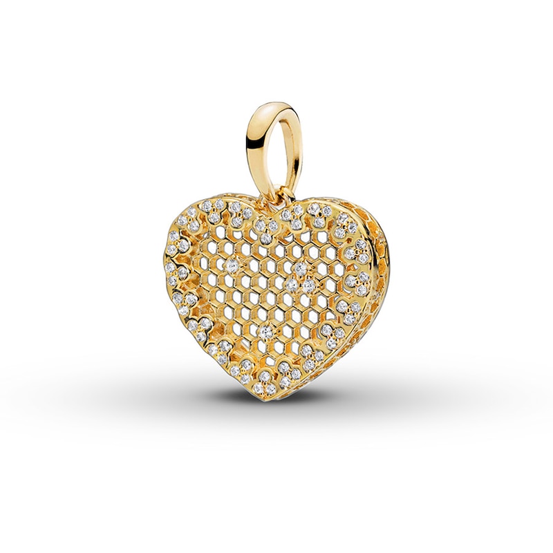 PANDORA Shine Pendant Honeycomb Lace St. Silver/18K Gold-Plated