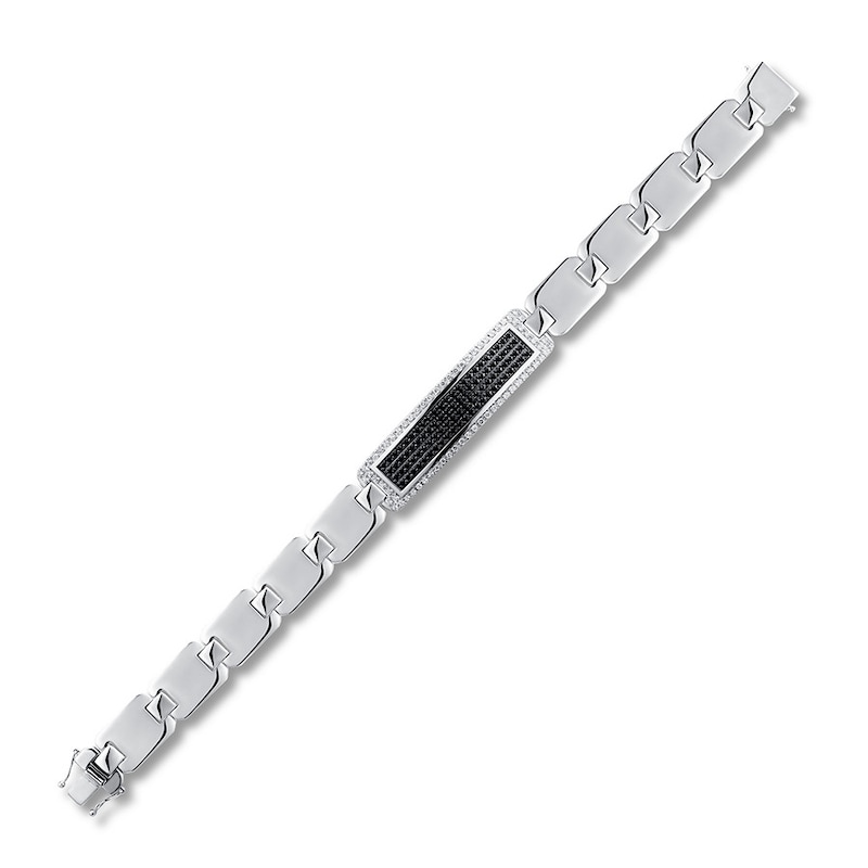 Men's Bracelet 1 1/3 ct tw Diamonds Sterling Silver