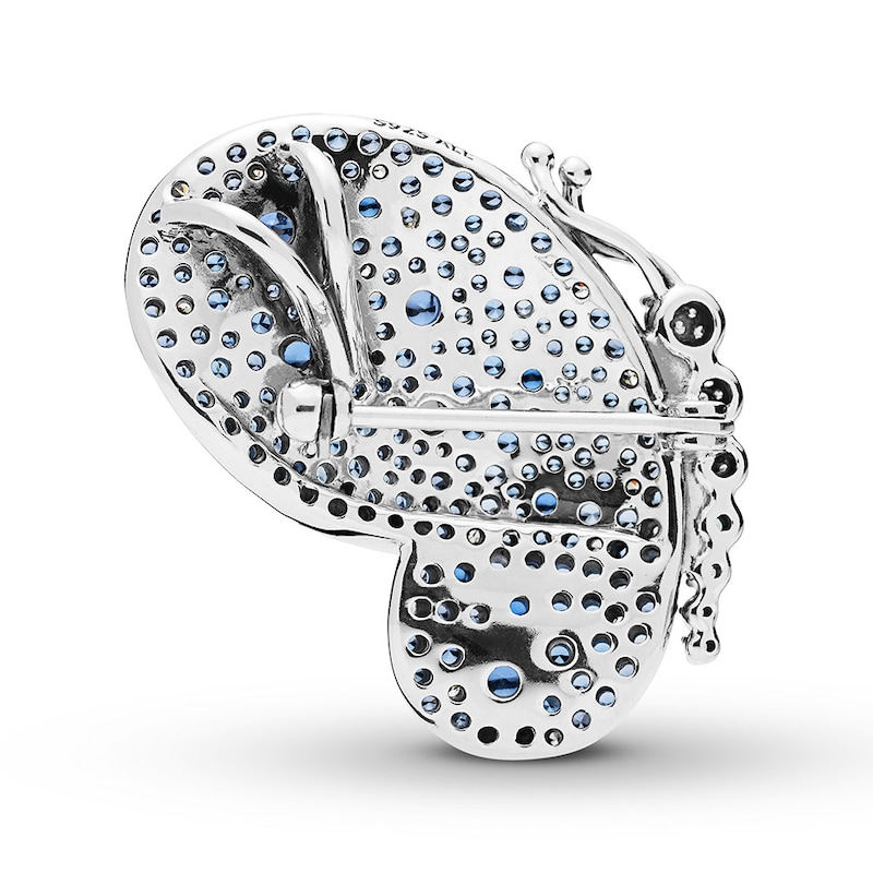 Main Image 2 of PANDORA Pendant Dazzling Blue Butterfly Sterling Silver