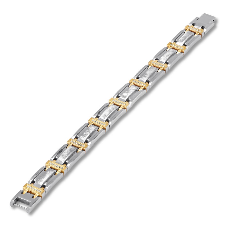 Main Image 2 of Men's Diamond Bracelet 3/8 ct tw Stainless Steel/Ion-Plating