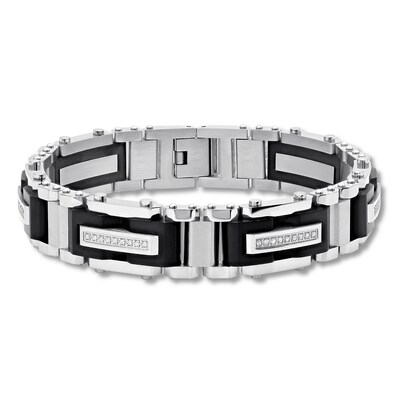 Men's Diamond Bracelet 3/8 ct tw Stainless Steel/Ion-Plating ...