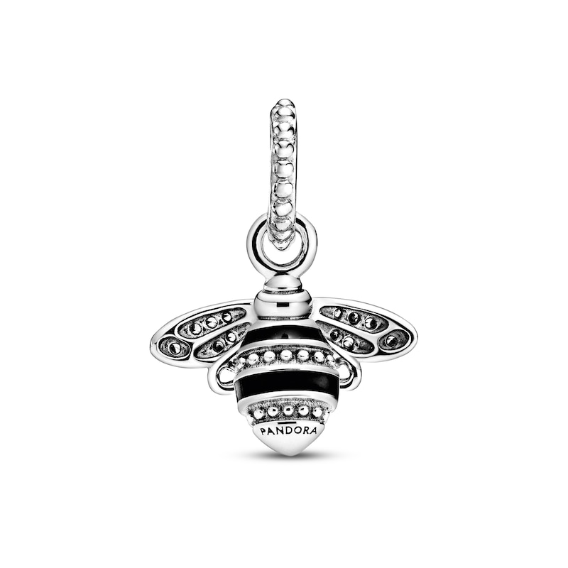Main Image 2 of PANDORA Sparkling Queen Bee Pendant Black Enamel CZ Sterling Silver