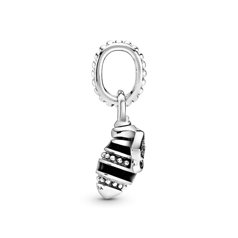 Main Image 3 of PANDORA Sparkling Queen Bee Pendant Black Enamel CZ Sterling Silver