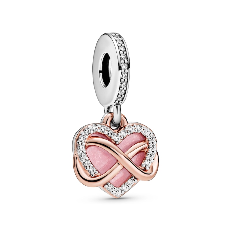Main Image 1 of PANDORA Rose Sparkling infinity Heart Charm Sterling Silver