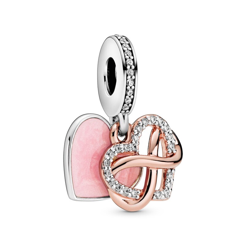 Main Image 3 of PANDORA Rose Sparkling infinity Heart Charm Sterling Silver
