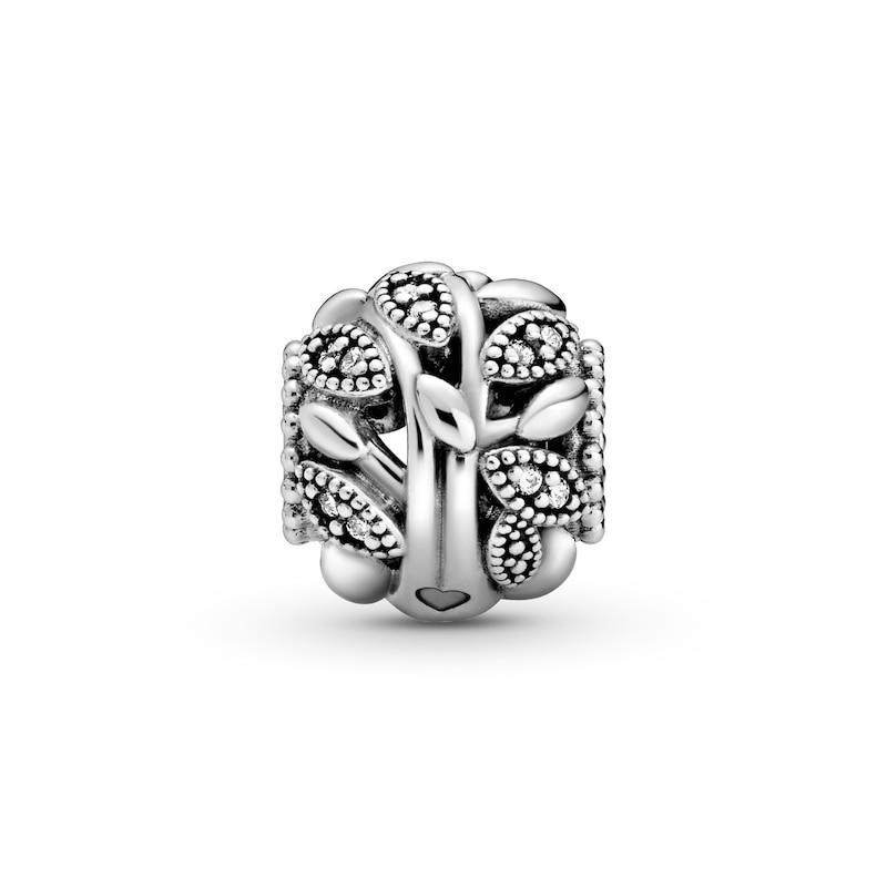 Main Image 2 of PANDORA Openwork Family Tree Charm CZ Sterling Silver