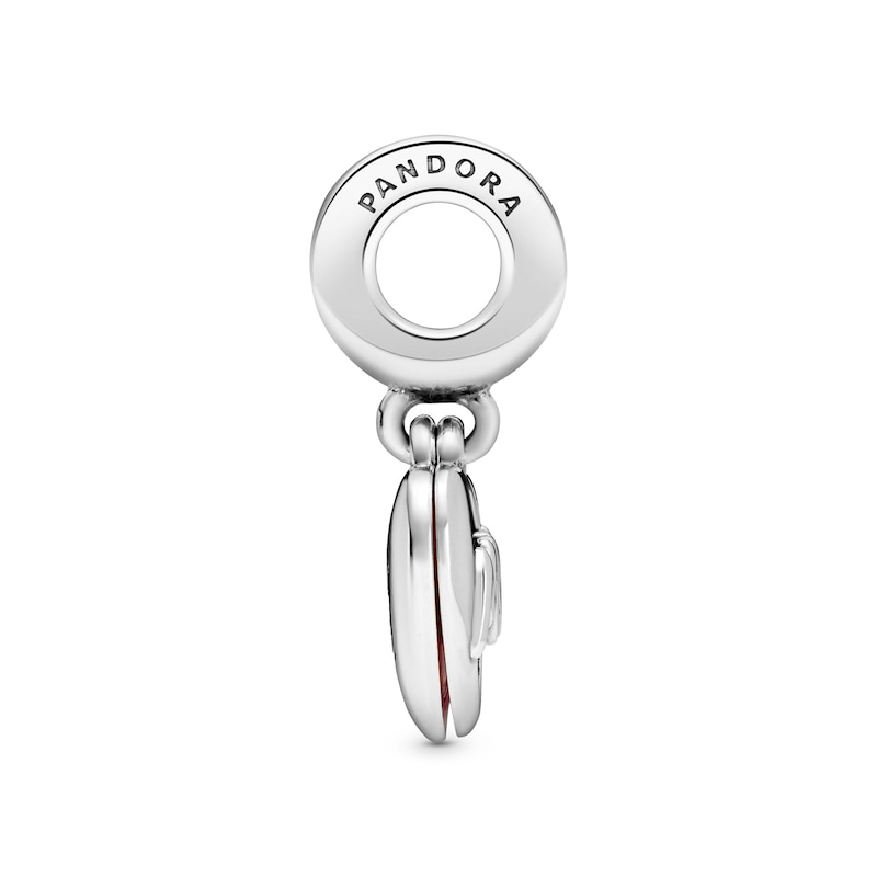 Main Image 3 of PANDORA Mom Script Heart Enamel Charm CZ Sterling Silver