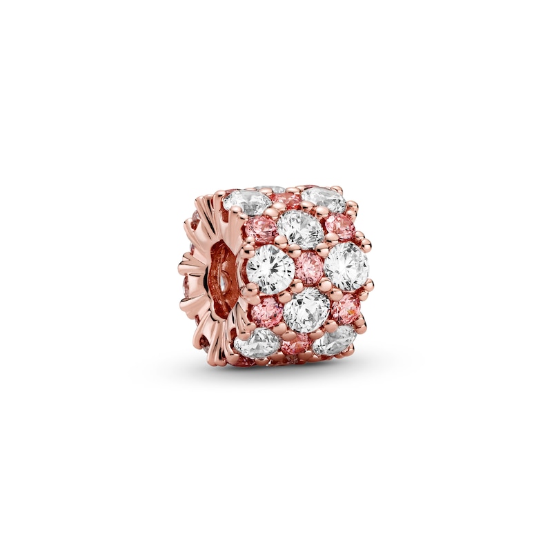 PANDORA Rose Pink & Clear Sparkle CZ Charm