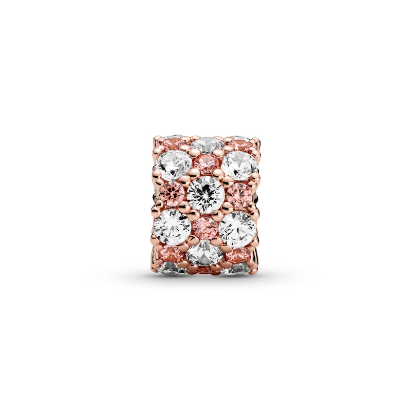 PANDORA Rose Pink & Clear Sparkle CZ Charm