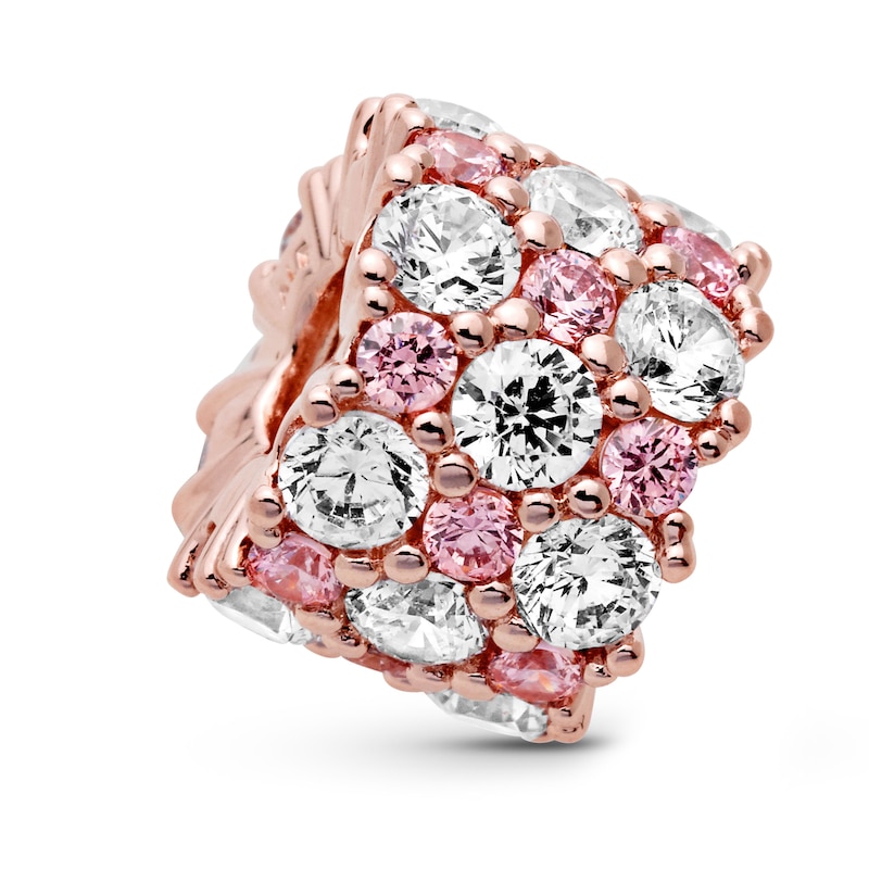 PANDORA Rose Pink & Clear Sparkle CZ Charm