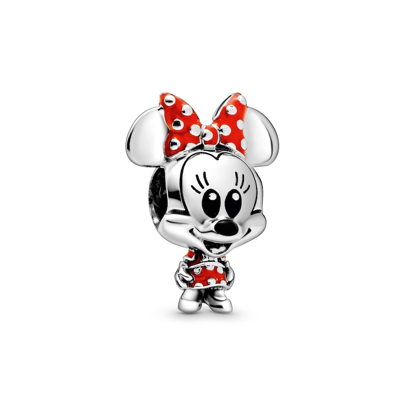 Main Image 1 of PANDORA Disney Minnie Mouse Dotted Dress & Bow Charm Sterling Silver