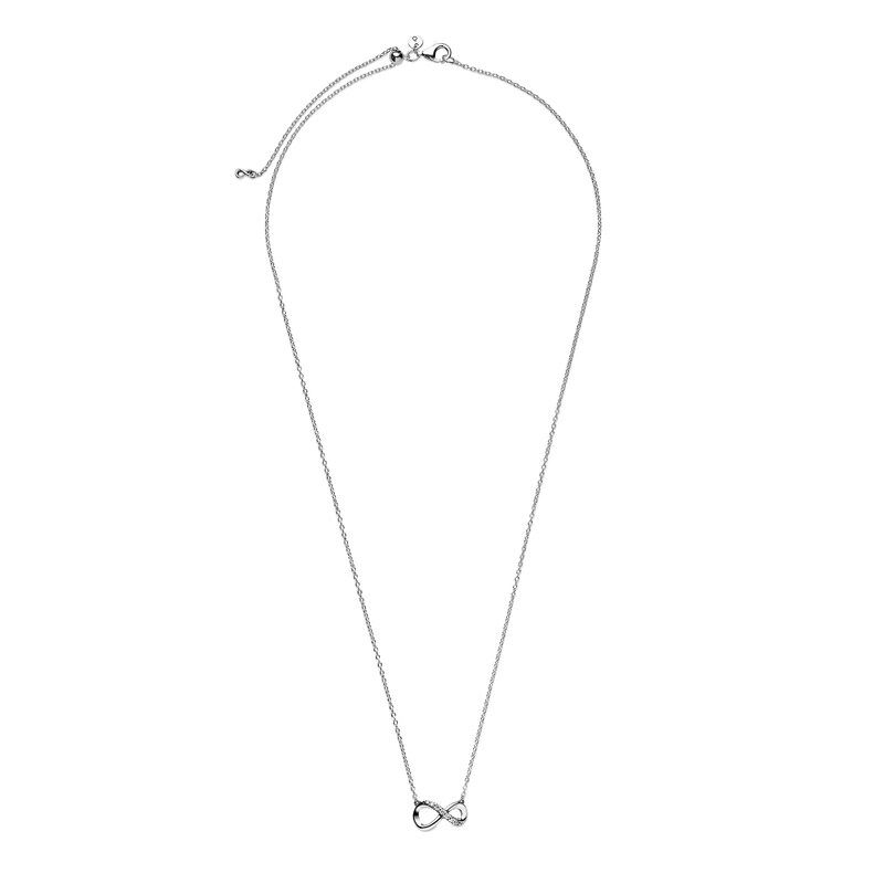 Main Image 3 of PANDORA Sparkling Infinity Knot Necklace Sterling Silver 19.7"