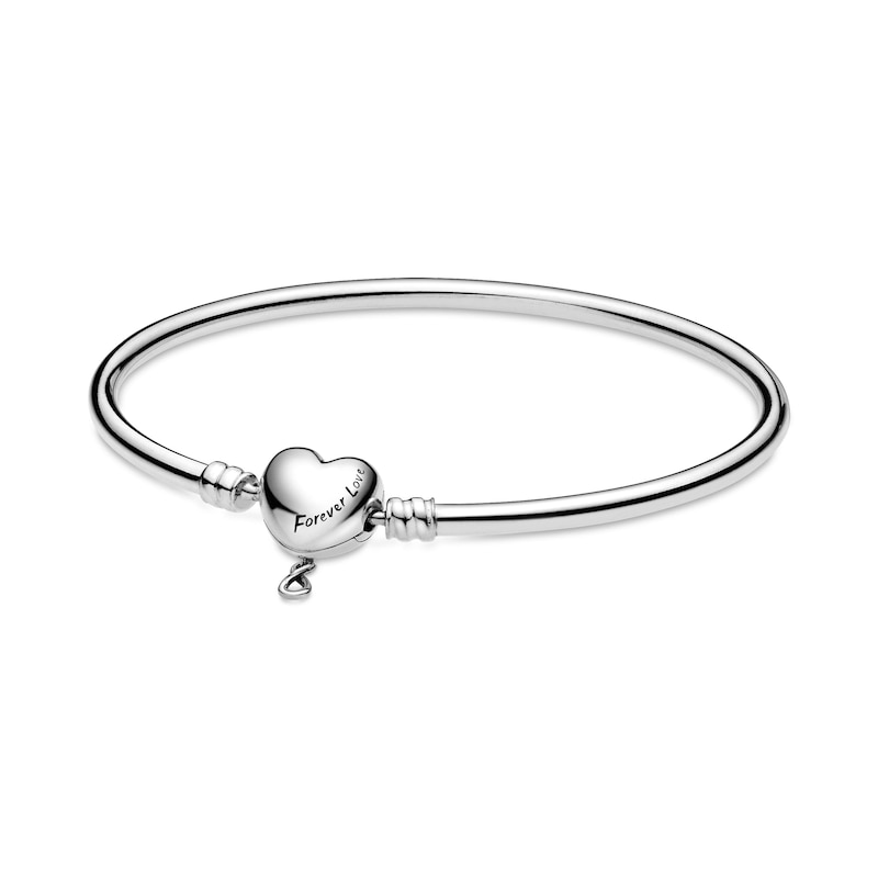 PANDORA Infinity Heart Bangle Sterling Silver 7.5