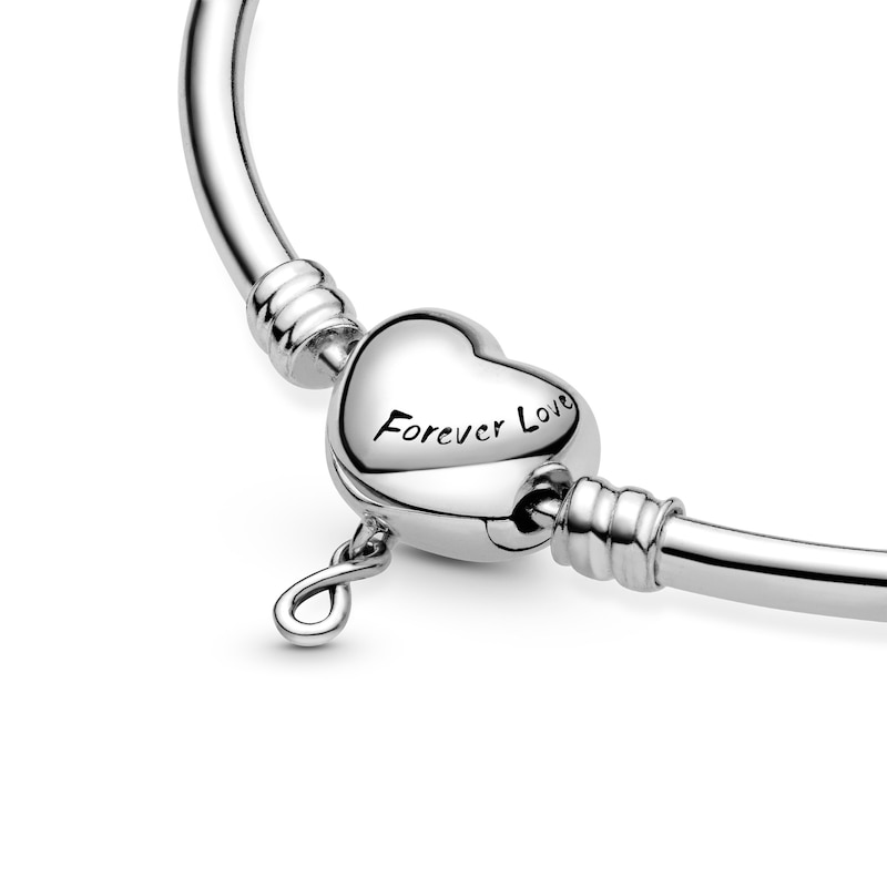 Main Image 4 of PANDORA Infinity Heart Bangle Sterling Silver 7.5"