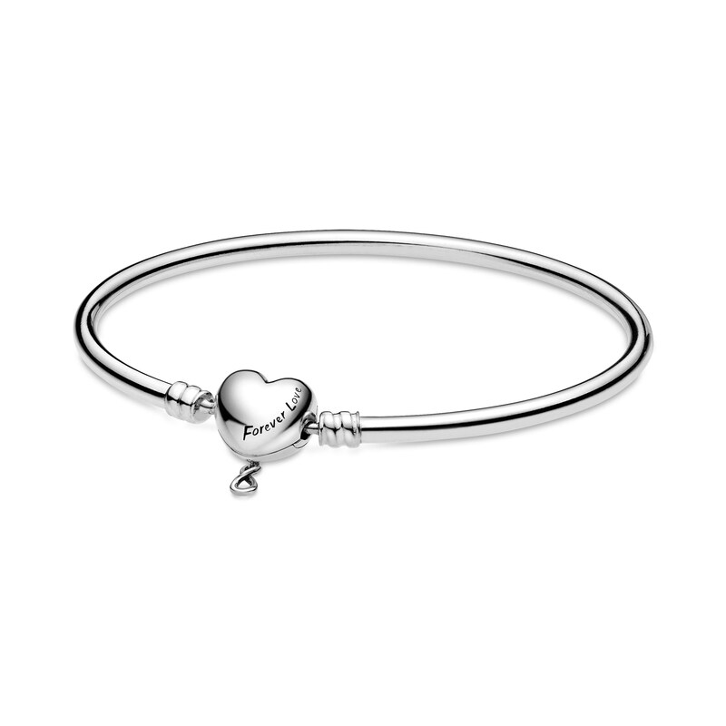 Main Image 1 of PANDORA Infinity Heart Bangle Sterling Silver 8.3"