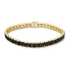 Thumbnail Image 1 of Men's Black Diamond Tennis Bracelet 1-1/3 ct tw Round 10K Yellow Gold