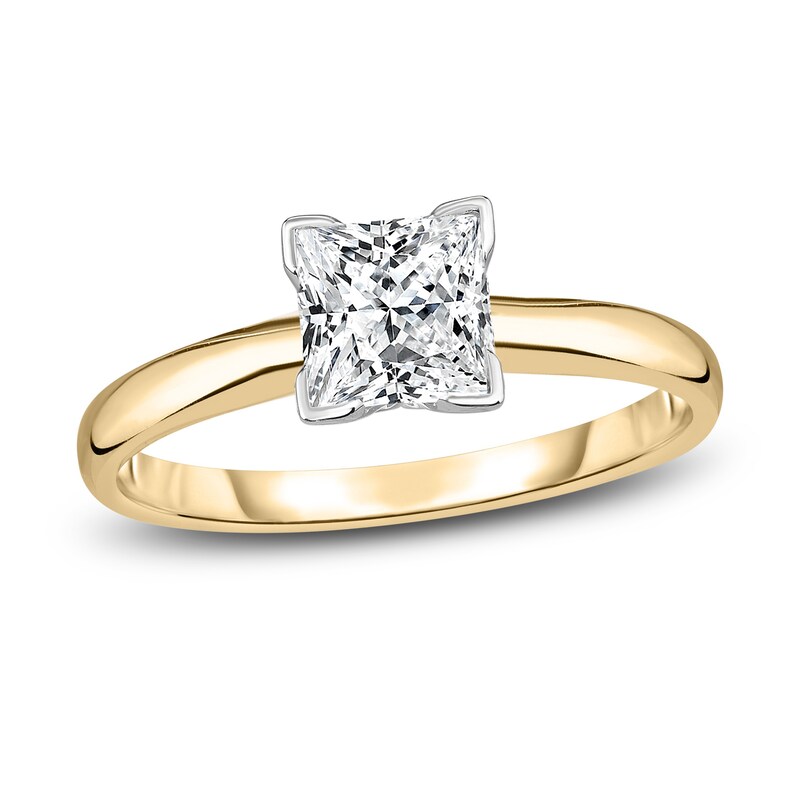 Main Image 1 of Diamond Solitaire Engagement Ring 3/4 ct tw Princess 14K Yellow Gold (I2/I)