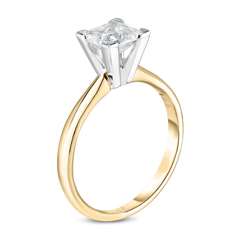 Main Image 2 of Diamond Solitaire Engagement Ring 3/4 ct tw Princess 14K Yellow Gold (I2/I)