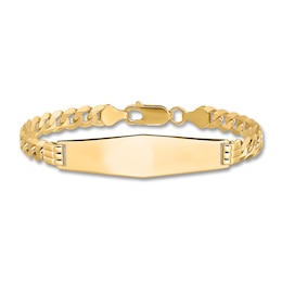 Men's Link ID Bracelet 14K Yellow Gold 10.0mm 8"