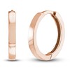 Thumbnail Image 1 of Polished Square Huggie Earrings 14K Rose Gold 14.25mm