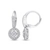 Diamond Halo Earrings 1/2 ct tw Round 10K White Gold
