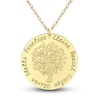 Thumbnail Image 0 of Engravable Family Tree Pendant Necklace Yellow Gold-Plated Sterling Silver 25mm 18" Adj.