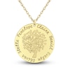 Thumbnail Image 1 of Engravable Family Tree Pendant Necklace Yellow Gold-Plated Sterling Silver 25mm 18" Adj.