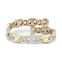 Men's Lab-Created Diamond Bracelet 6 ct tw Round 14K Yellow Gold 8.5&quot;