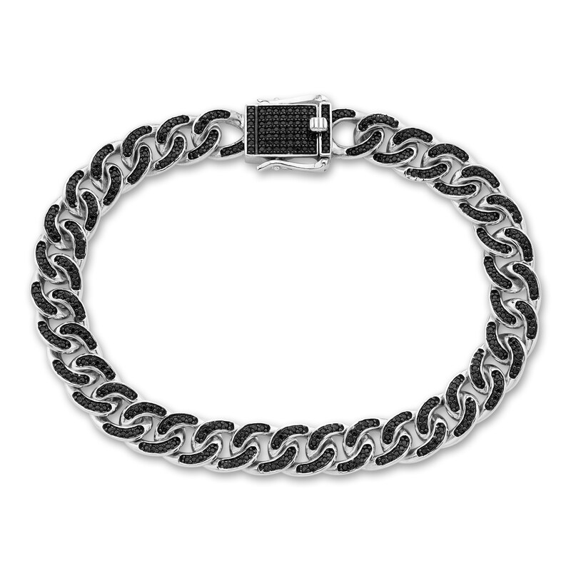 Men's Diamond Bracelet 1-7/8 ct tw Round 10K White Gold