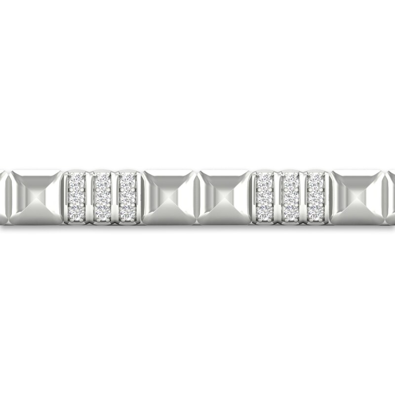 Men's Lab-Created Diamond Bracelet 2 ct tw Round 14K White Gold 8.5"