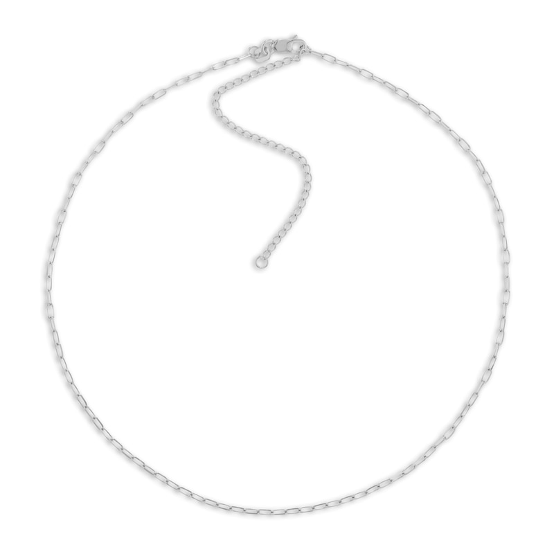 Main Image 1 of Diamond-Cut Forzatina Chain Choker 14K White Gold 13" Adj.
