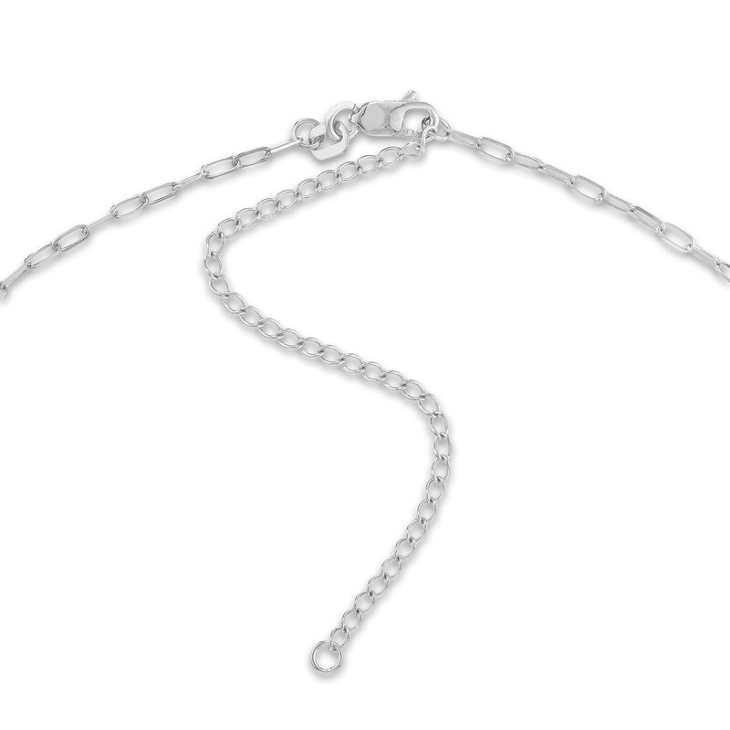 Main Image 3 of Diamond-Cut Forzatina Chain Choker 14K White Gold 13" Adj.