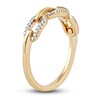 Diamond Oval Link Ring 1/6 ct tw Round 14K Yellow Gold