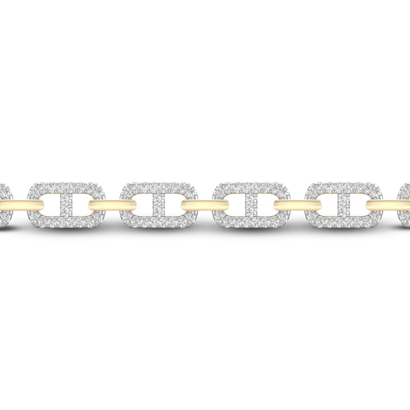 Men's Lab-Created Diamond Bracelet 1 ct tw Round 14K Yellow Gold